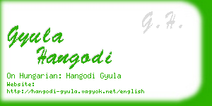 gyula hangodi business card